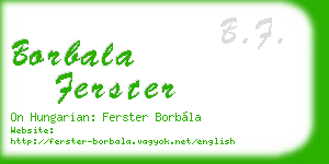 borbala ferster business card